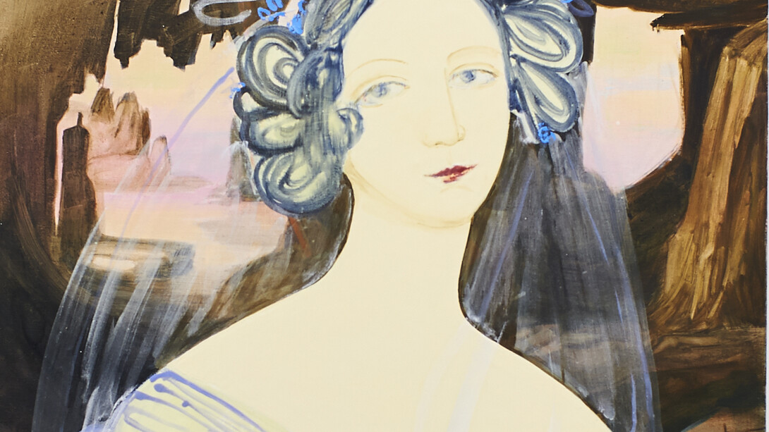 Mela Yerka, Ewelina Hanska (detail), 2014, Acrylic, oil and marbledust on linen, 100 x 80 cm, photography by: Lee James Thompson