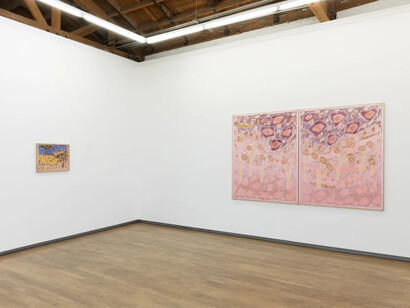 Larissa Lockshin, Squall line, exhibition view. Courtesy of Nazarian / Curcio