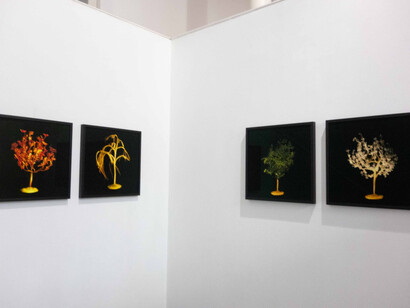Roberto Huarcaya, Ver por contacto, vista de exhibición. Cortesía de la Galería Ponce+Robles
