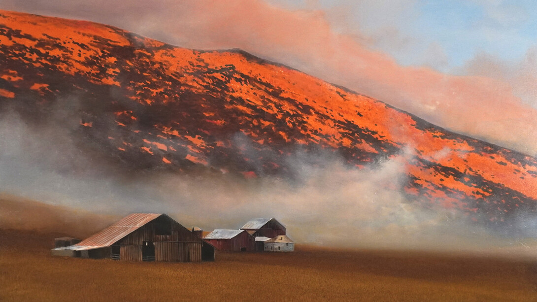 Michael Gregory, Fire on the mountain, 2025. Courtesy of Nancy Hoffman Gallery
