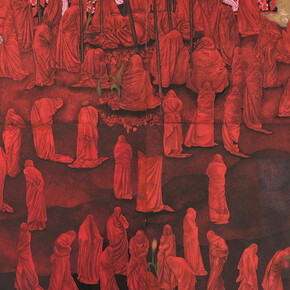 Mohsin Taasha Tappa-e Shuhada Roshnaaie [Hill of martyrs of enlightenment] from Rebirth of the Reds series, 2022. Courtesy of Galerie Eric Mouchet 