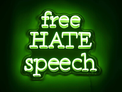 Darren Blackman, Freedom to hate, 2025. Courtesy of Onespace Gallery