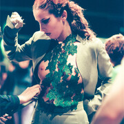 Model backstage at the AW show Highland Rape, Natural History Museum, 1995; Image Courtesy of Proud Galleries © Gary Wallis