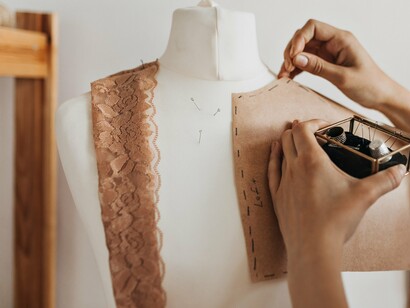 Transforming rare fabrics and impossible embroidery into something closer to architectural poetry