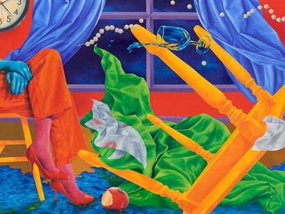 Rachel Simon Marino, Running on air (detail). Courtesy of Berggruen Gallery 