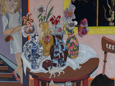 Lasar’s still lifes of bouquets are filled with a lot of movement, and thus they lend a lyrical air