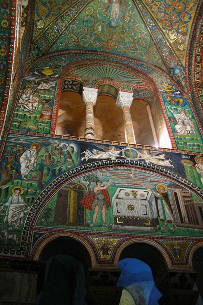 Particolare dei mosaici alla Basilica di San Vitale, Ravenna, Italia