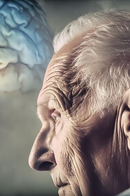 Optimize cognitive function and combat aging with insights into brain health, accompanied by an image juxtaposing cognitive function with the aging process