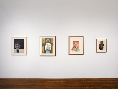 Samella Lewis, The work is never finished: prints, drawings, and paintings, exhibition view. Courtesy of Louis Stern Fine Arts