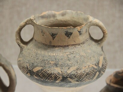 Neolithic ceramic artifacts housed in the Xinyang City Museum, Henan Province, China