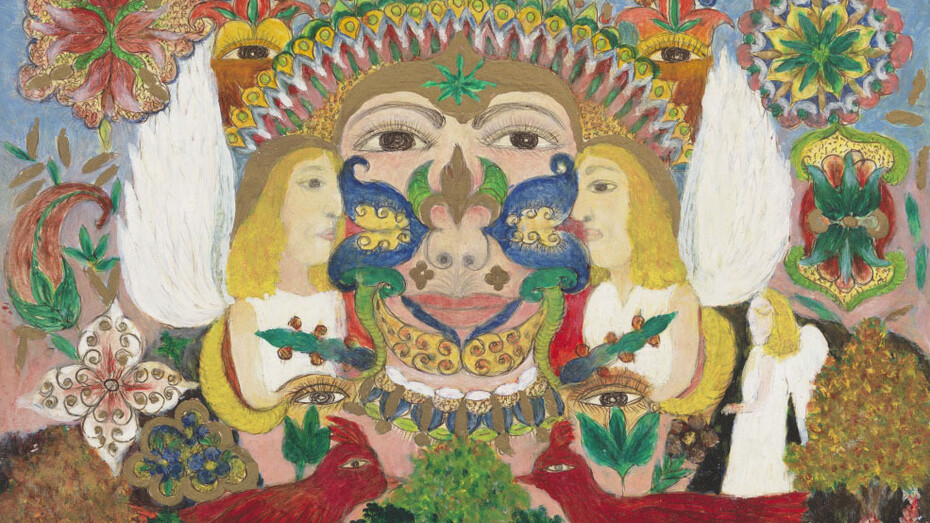 Minnie Evans, Untitled (Face with crown and angels) (detail). Courtesy of High Museum of Art