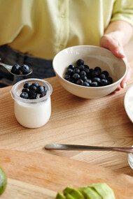 A spoonful of blueberries in yogurt provides a delicious dose of fibre and probiotics, essential for supporting a balanced gut microbiome