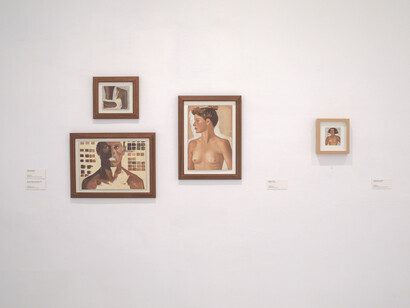 Maruja Mallo, Máscara y compás, vista de exhibición. Cortesía del Museo Nacional Centro de Arte Reina Sofía