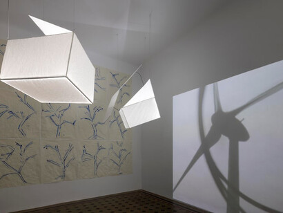 Joan Jonas, Empty rooms II, exhibition view. Courtesy of Galleria Raffaella Cortese