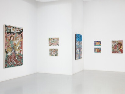 Sebastian Thomas, Painter's Pantheon, exhibition view. Courtesy of Zolla Lieberman 