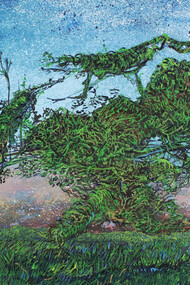 Green in Blue, egg tempera