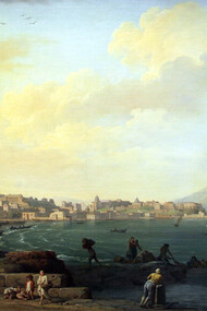 Joseph Vernet; Vista de Nápoles y el Vesubio, c. 1748 (detalle)