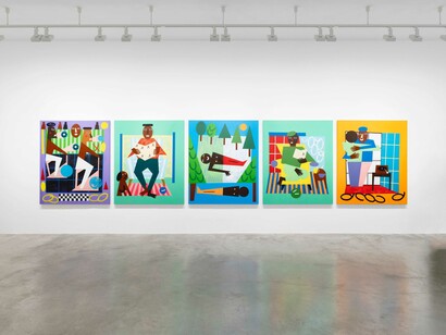 Nina Chanel Abney, Now what? Or what else? Exhibition view. Courtesy of Perrotin