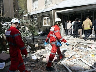 A residential neighborhood in Tehran lies in ruins after the attack, Iran