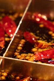 Hot pot from Sichuan, China is always spicy