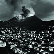 Vincent Vallarino, Eruption over Heimaey, Westman Islands, Iceland (detail), 1974. Courtesy of Benrubi Gallery