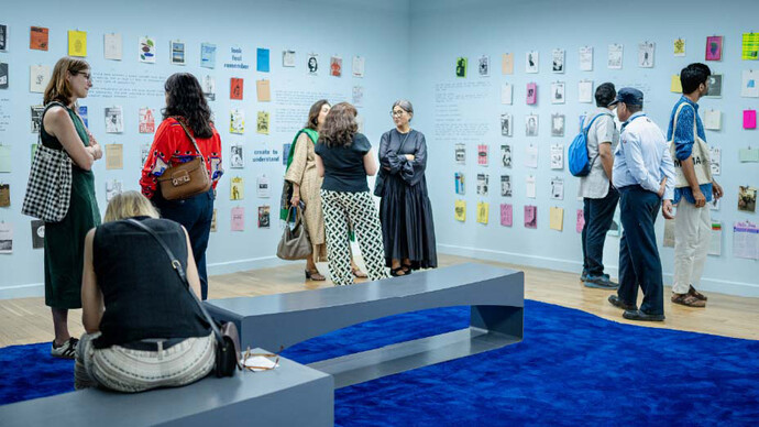 Please touch gently (zines, comics, ephemera), exhibition view. Courtesy of Kiran Nadar Museum of Art