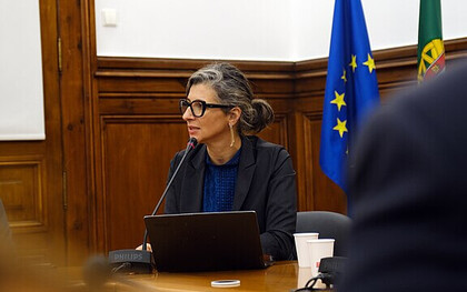 La rapporteuse spéciale des Nations Unies Francesca Albanese lors d'une conférence sur la situation d'urgence en Palestine 