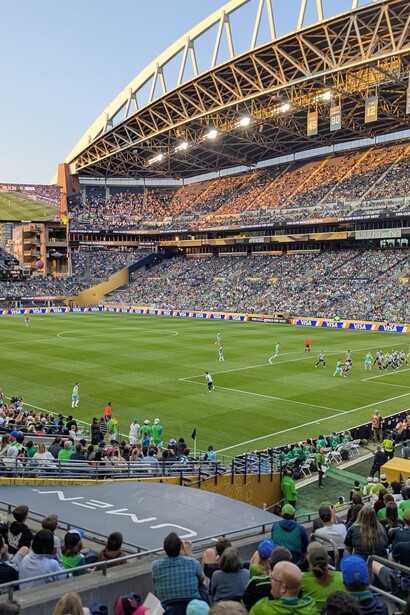 Una vista dall'angolo sud-ovest del Lumen Field durante la partita della fase a gironi della Coppa del Mondo per Club FIFA 2025 tra Seattle Sounders FC e Botafogo a Seattle, Washington, Stati Uniti. @SounderBruce