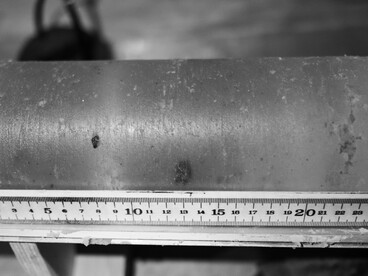 Detail of the basal ice core at 2800m. Credit©PNRA IPEV