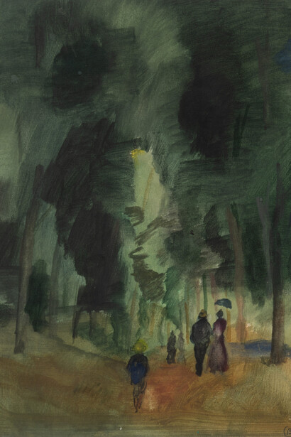 Bernard Lamotte, People in forest. Courtesy of Vose Galleries