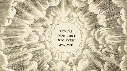 Emblema: OCVLVS NON VIDIT, NEC AVRIS AVDIVIT. (“Nessun occhio ha visto e nessun orecchio ha udito [ciò che Dio ha preparato per coloro che lo amano]”; 1 Cor 2,9). Da: “Amoris Divini Emblemata Studio Et Aere Othonis Vaenii Concinnata”, Anversa, Officina Plantiniana (Balthasar Moretus), 1660