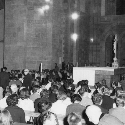 Georg Friedrich Händel, Messiah, al Teatro statale del Baden di Karlsruhe, 1970. Archivio generale di Karlsruhe. Foto di Gerd Weiss