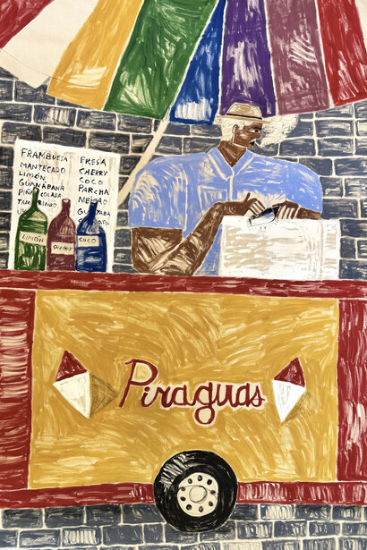 Joshua Nazario Lugo, El piragüero de la esquina (detail), 2026. Courtesy of Luis De Jesus Los Angeles