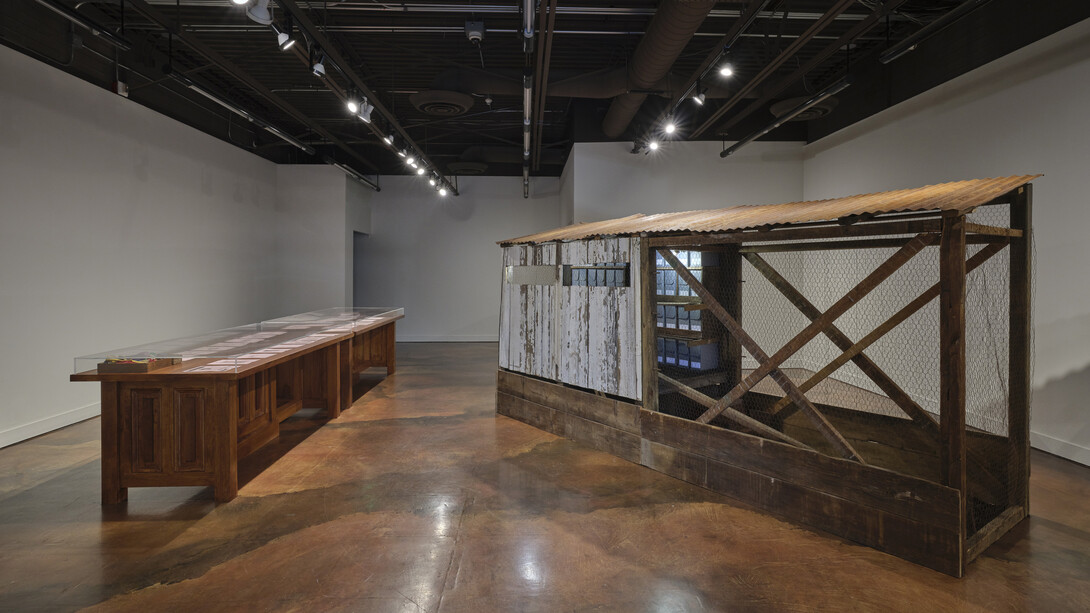 American Artist, Shaper of God: apple valley autonomy, exhibition view. Courtesy of CAAM