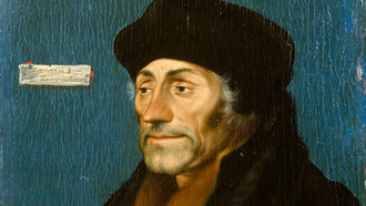 Hans Holbein el Joven (1497/1498-1543). «Erasmo de Róterdam», hacia 1532. Óleo sobre tabla de tilo.
Museo Metropolitano de Arte, Central Park, Nueva York, EE.UU.  
