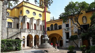 The Vittoriale degli italiani is a hillside estate in the town of Gardone Riviera overlooking Lake Garda in province of Brescia, in Lombardy. It is where the Italian poet and novelist Gabriele D'Annunzio lived from 1922 until his death in 1938