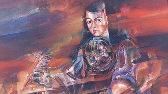 Mauricio García Vega (1944), pintor mexicano. Sor Juana Inés de la Cruz, 1651-1695: No estudio para saber más, sino para ignorar menos
