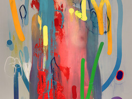 Erik Jones, Royal-Crayons, 24x36 inch, 61x91cm. Watercolor, colored pencil, water-soluble wax pastel, acrylic on Rives bfk paper mounted to panel