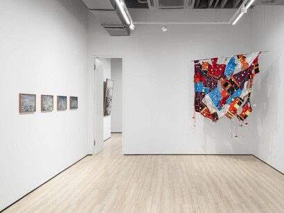 Various artists, The archipelagic imagination: seaport, exhibition view. Courtesy of Almine Rech