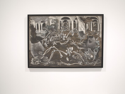 Maruja Mallo, Máscara y compás, vista de exhibición. Cortesía del Museo Nacional Centro de Arte Reina Sofía