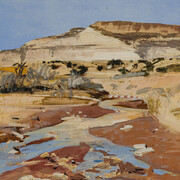 Forrest Moses, Desert water at Abiquiu #2 (detail), ca. 1979. Courtesy of LewAllen Galleries
