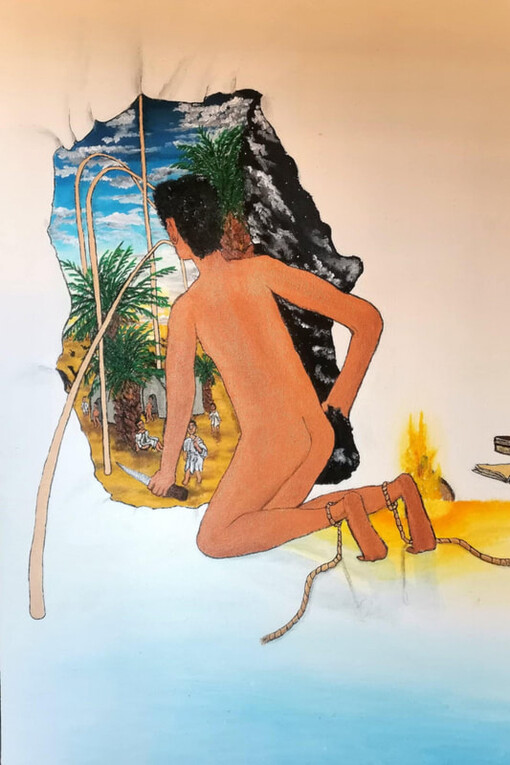 Essam Alaa, The knife and the apple. Courtesy of Mashrabia Gallery Of Contemporary Art