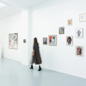 Salifou Lindou, Carambolage (Carom shots), exhibition view. Courtesy of Afikaris Gallery