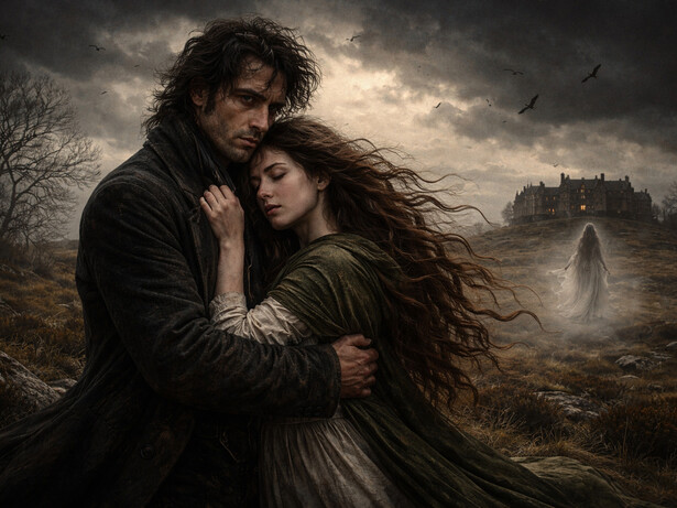 A windswept moor becomes the stage for Heathcliff and Catherine’s tragic bond, where love, obsession, and loss blur the line between the living and the dead in Emily Brontë’s Wuthering Heights