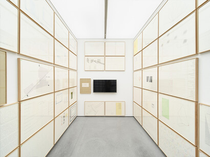 Esther Ferrer, Isidoro Valcárcel and Tom Johnson, In an infinite ocean of numbers, sink or swim in logic, exhibition view. Courtesy of 1 Mira Madrid 
