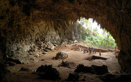 Cave where the remains of Homo floresiensis were discovered in 2003, Lian Bua, Flores, Indonesia