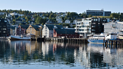 El puerto de Tromsø, Noruega