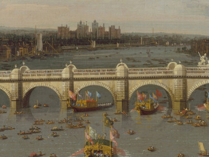 Es el río cantando y una ciudad que todavía sabe quedarse. Canaletto (1697-1768), «Puente de Westminster, con la procesión del alcalde sobre el Támesis». 1747, óleo sobre lienzo. Centro de Arte Británico de Yale, New Haven, Connecticut, EE.UU.