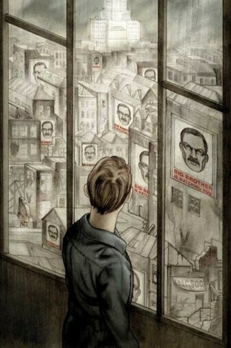 Ilustración de Jonathan Burton para "1984", de George Orwell