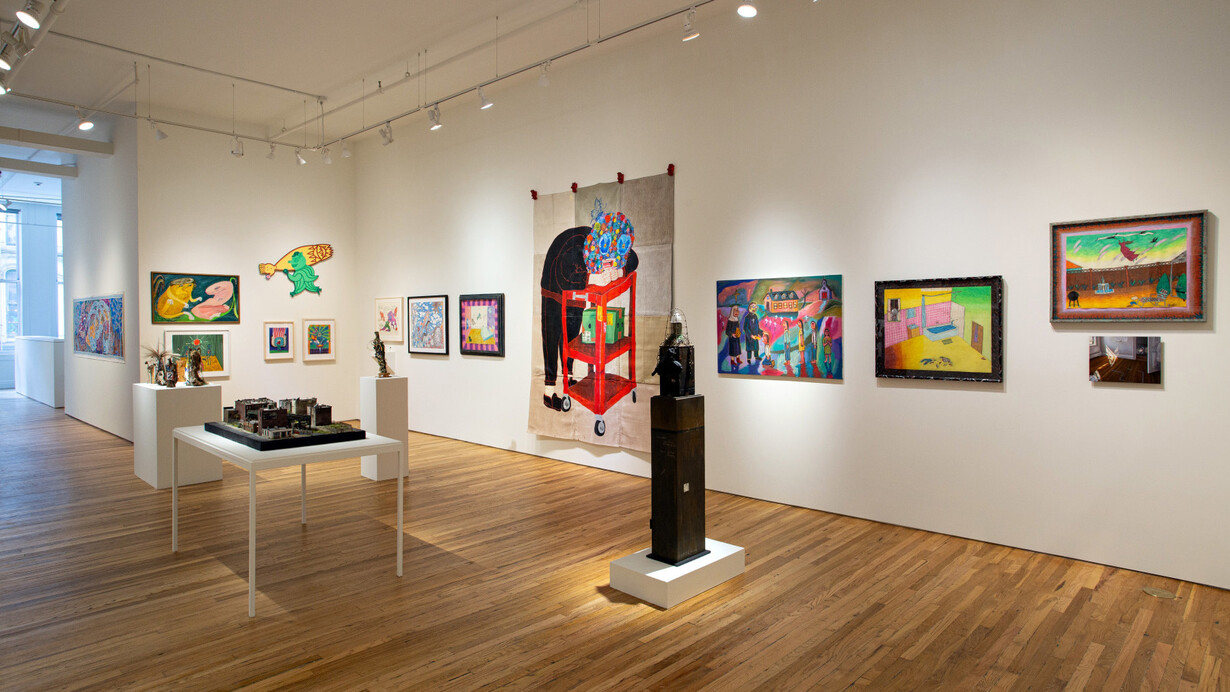 Various artists, In a dark time, the eye begins to see, exhibition view. Courtesy of Andrew Edlin Gallery
